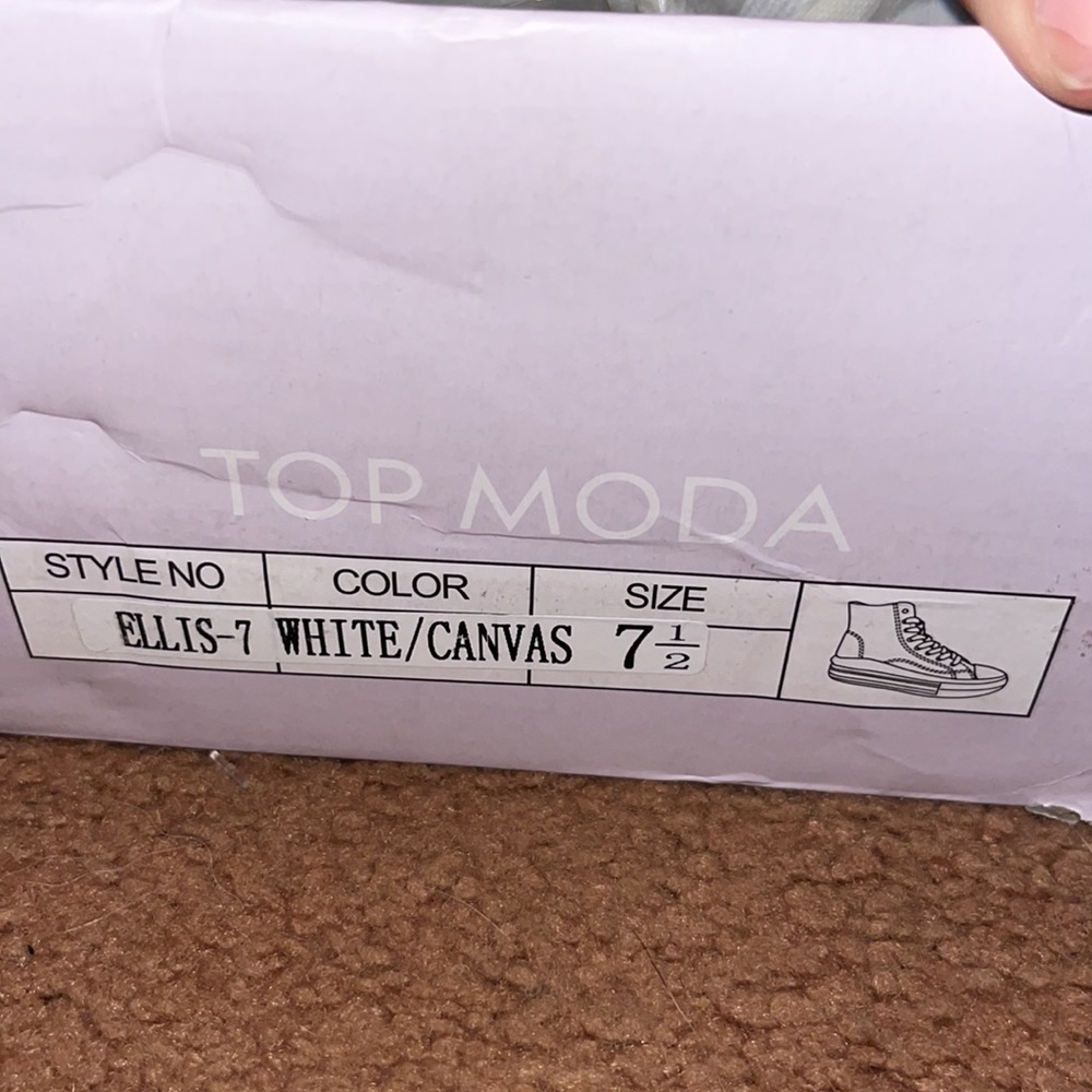 NWT in box White High Top Sneakers - Picture 4 of 7